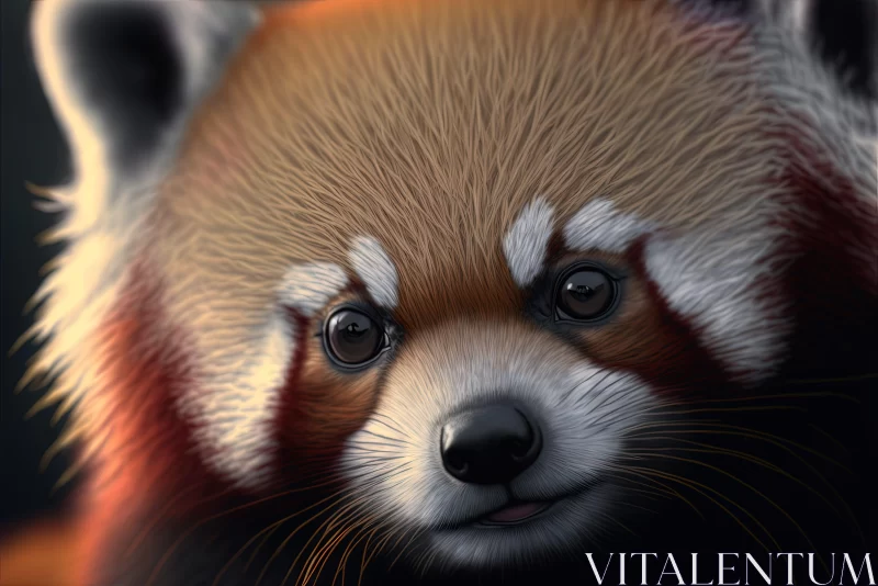 Red Panda in Colorful Caricature: A Detailed Artistic Rendering AI Image