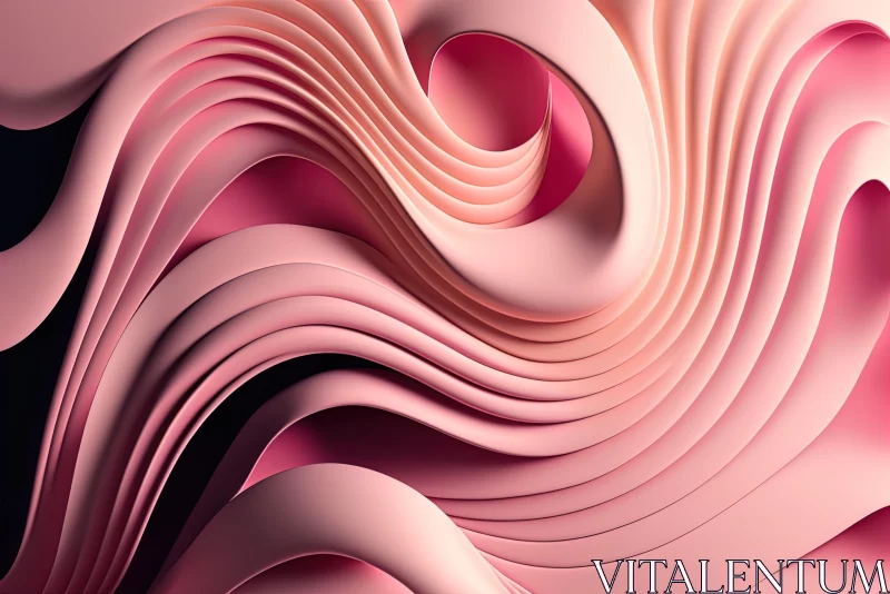 3D Abstract Pink Textures: An Organic Dance of Light and Shadow AI Image