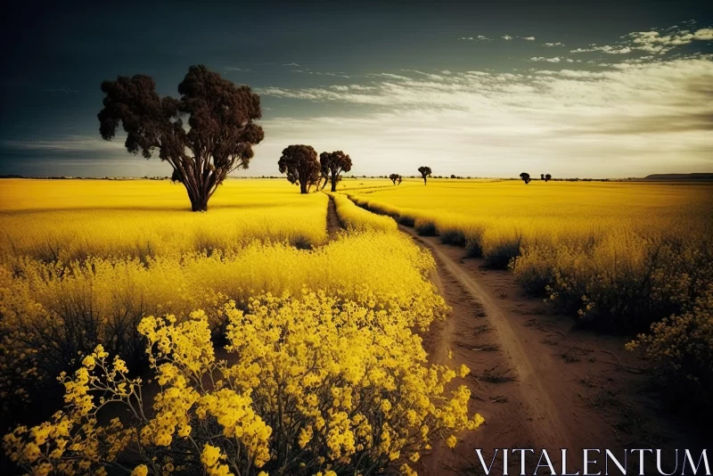 Australian Landscapes: Yellow Canola Fields AI Image