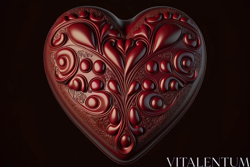 Heart Shaped Chocolate Art: A Baroque Chiaroscuro Study AI Image