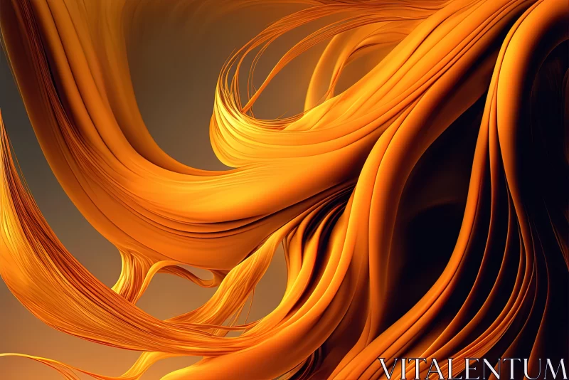 Orange and Indigo Abstract Artwork with Golden Light AI Image