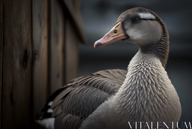 Rustic Realism Goose - A Study of Gray and White AI Image