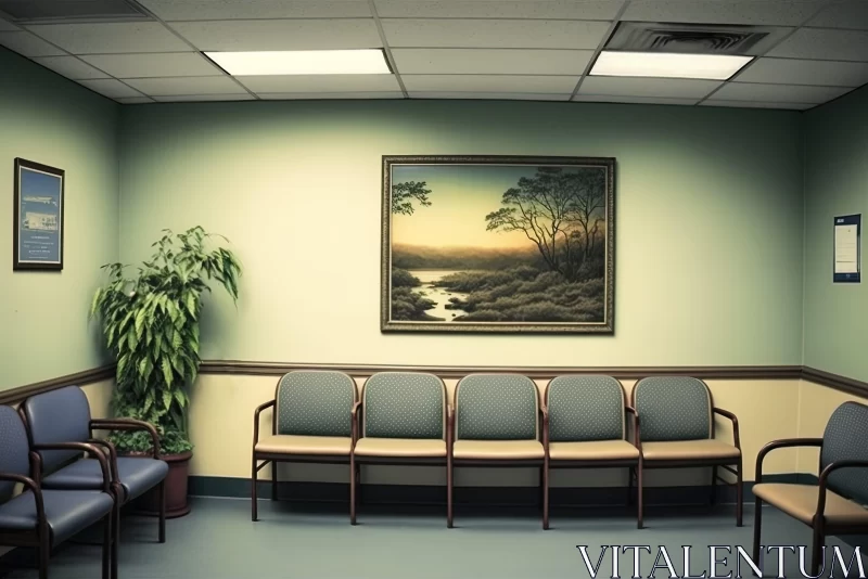 Hospital Waiting Room in Tonalist Seascape Style AI Image