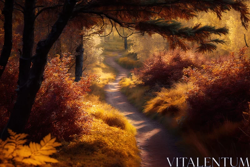 Enchanting Autumn Sunrise in Scottish Forest AI Image