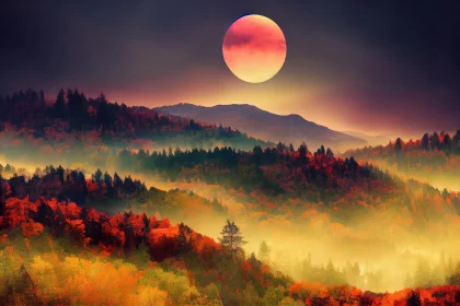 Mesmerizing Moonlit Forest Landscape | Fantasy Art