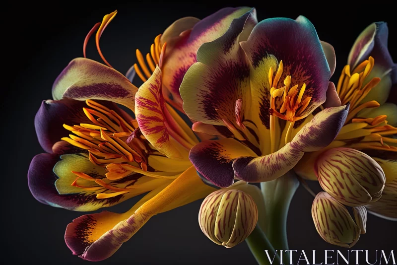 Captivating Pair of Flowers in Bold Colors AI Image