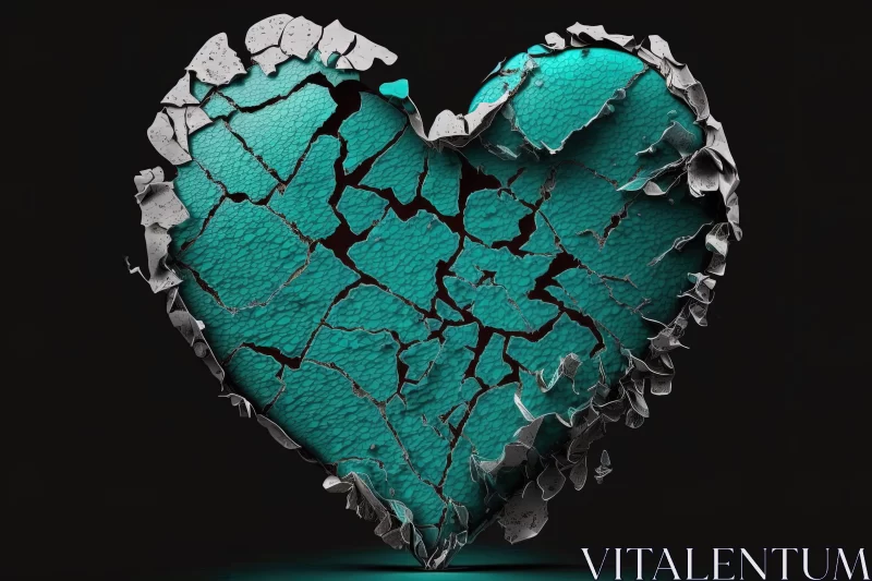 Cracked Heart Wallpaper - Emotionally Charged Urban Decay Realism AI Image