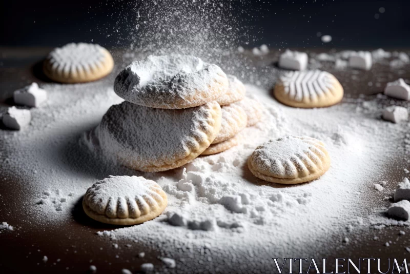 Holiday Cookies with Powdered Sugar: A Traditional Treat AI Image