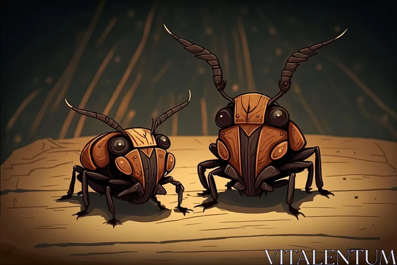 Chiaroscuro Beetles in Desertwave 2D Game Art AI Image