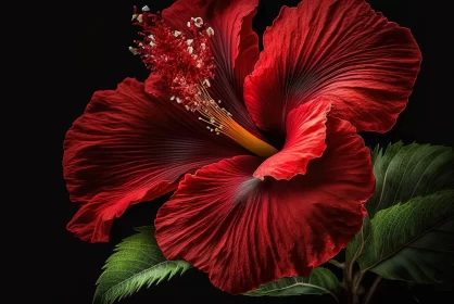 Red Hibiscus Flower - A Captivating Still Life