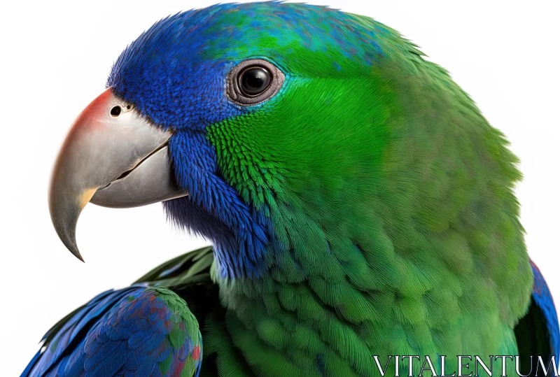 Colorful Parrot Portrait in High-Key Lighting AI Image