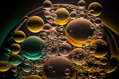 Abstract Bubbles in Oil Style with 3D Animation Effect