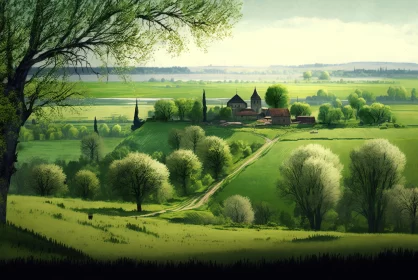 Charming and Detailed French Countryside Landscape