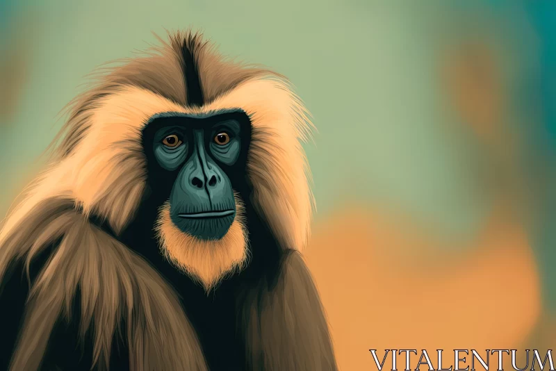 Minimalist Retouched Monkey Art - A Congo Art Masterpiece AI Image