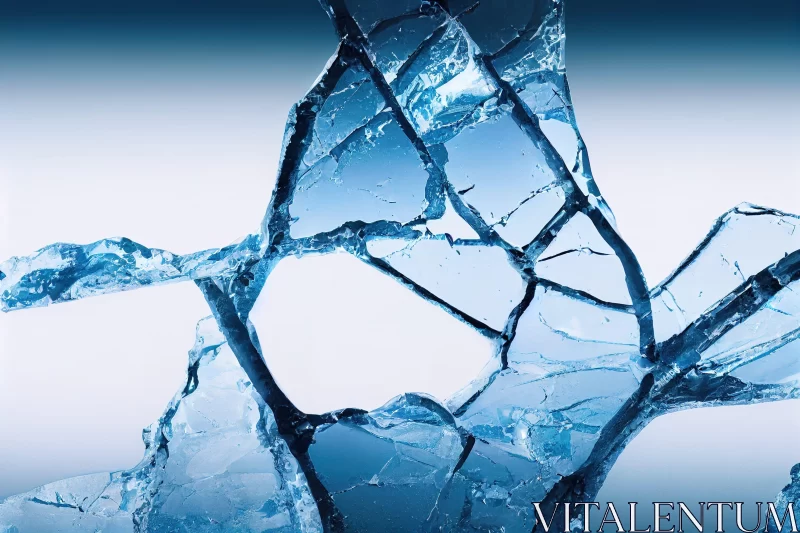 Abstract Icy Blue Cracked Glass Art - Frostpunk Inspired AI Image
