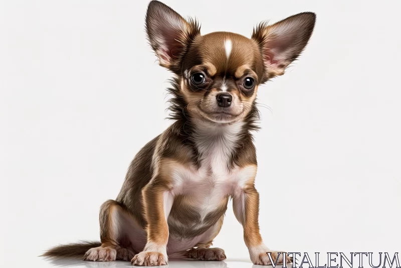 Chihuahua Puppy in White Studio - Bold Colors and Strong Lines AI Image