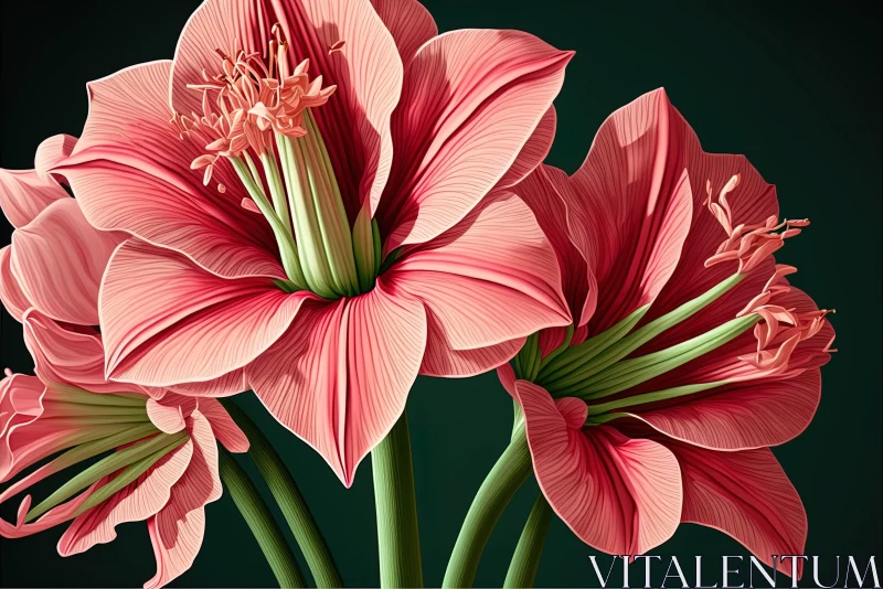 3D Floral Clip Art - Tropical Baroque Flower Illustration AI Image