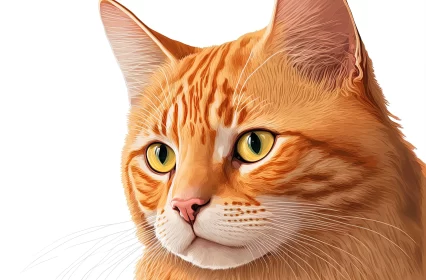 Orange Tabby Cat in Colorful Digital Illustration