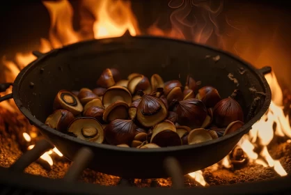 Chestnuts Roasting on an Open Fire - A Traditional, Nature-Inspired Scene