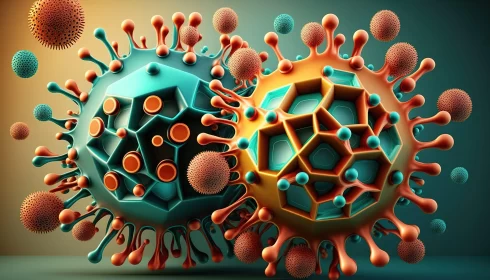 Intricate 3D Illustrations of Viruses - An Abstract Perspective AI Image