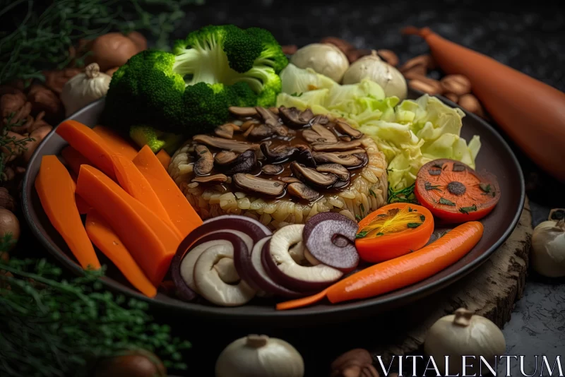 Photorealistic Composition of Vegetables on a Plate AI Image