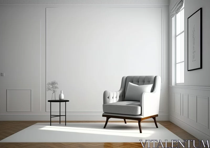 Minimalist Room with Neotraditional Influence and Somber Mood AI Image