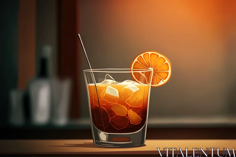 Tonalistic Cocktail Illustration with Marvel Comics Influence AI Image