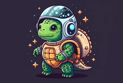 Turtle Astronaut: A Blend of Realism and Fantasy AI Image