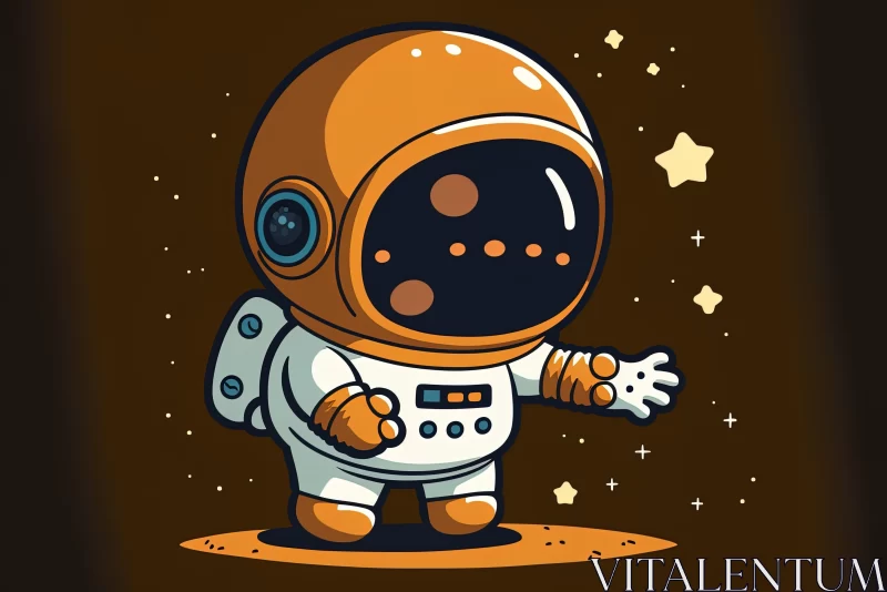 Cartoon Astronaut Artwork - Vintage Pop Art AI Image