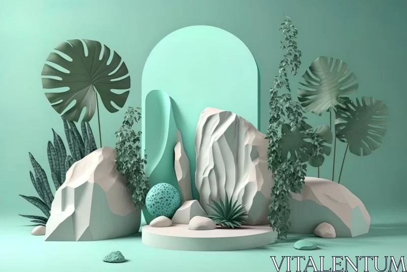 3D Illustration of Tropical Baroque Inspired Stage Design
