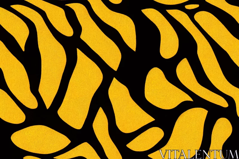 Abstract Tiger Skin Pattern Artwork in Yellow and Black AI Image