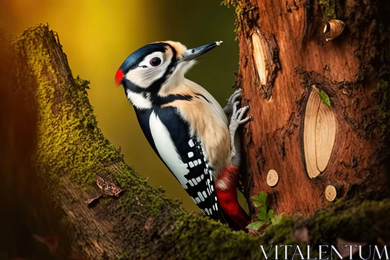 Great Spotted Woodpecker - A Nature's Charm AI Image