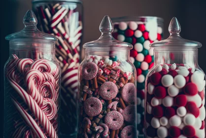 Enchanting Array of Candies in Glass Jars