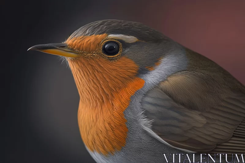 Realistic Acrylic Painting of a Robin, Rendered in Maya AI Image