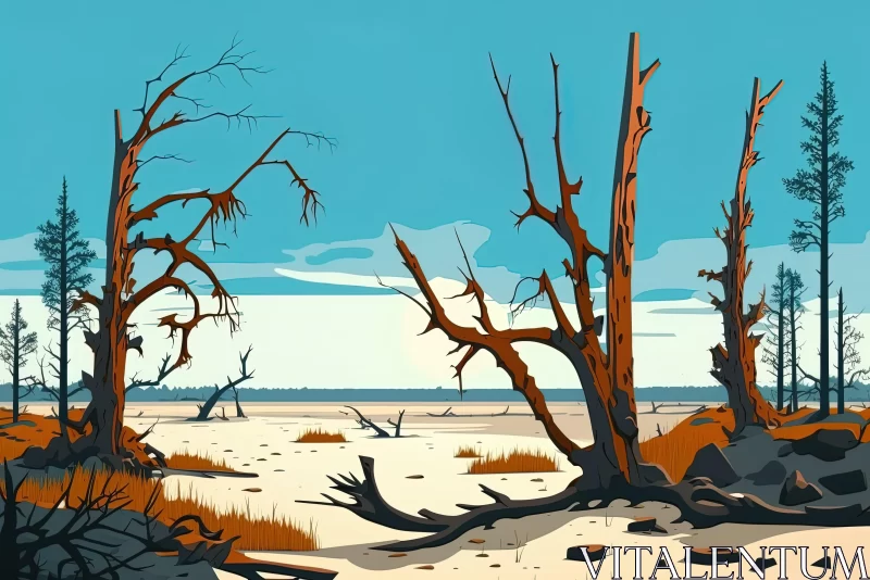 Surreal Post-apocalyptic Coastal Landscape Art AI Image