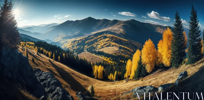 Autumn Mountain Landscape - A National Geographic Inspired Scene AI Image