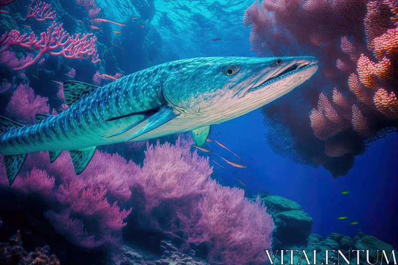 Fish Swimming Near Vibrant Coral Reefs - Underwater Exploration AI Image