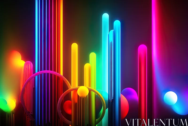 Colorful Neon Lights Wallpaper Collection AI Image