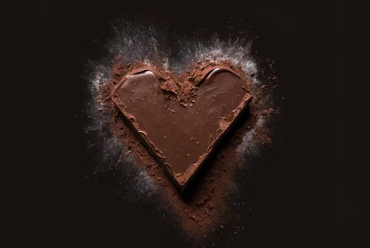 Iconic Chocolate Heart Artistry on a Black Background