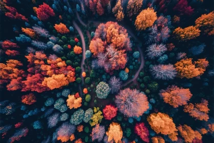 Mesmerizing Autumn Forest from Above