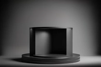Minimalist Stage Design With Circular Black Pedestal AI Image