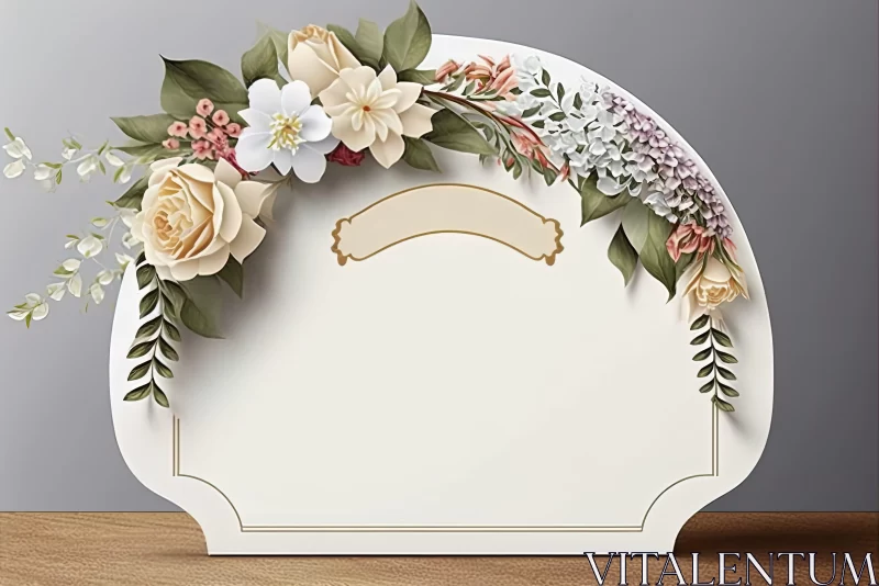 Floral Arrangements and Wreaths in Sculptural Reliefs AI Image