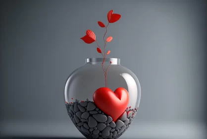 Neoromantic Art: Love in Vases - Glass and Ceramics AI Image