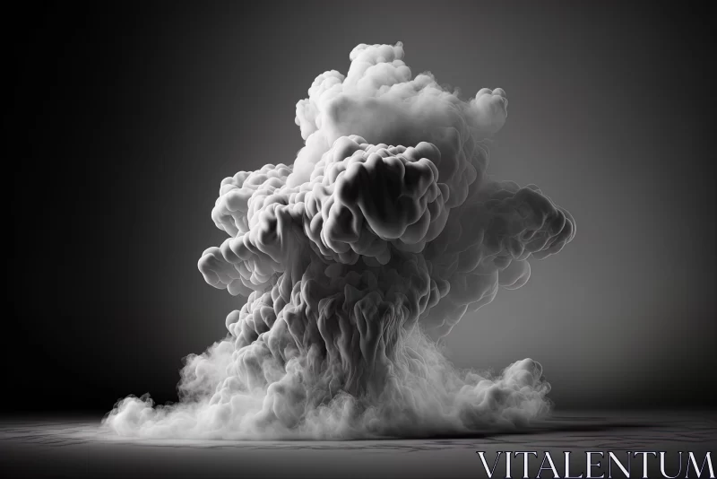 White Smoke Bursting from Clouds: A Spectacle of Nuclear Art AI Image