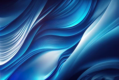 Elegant Blue Abstract Wallpaper with Fluid Lines and Silver Hues