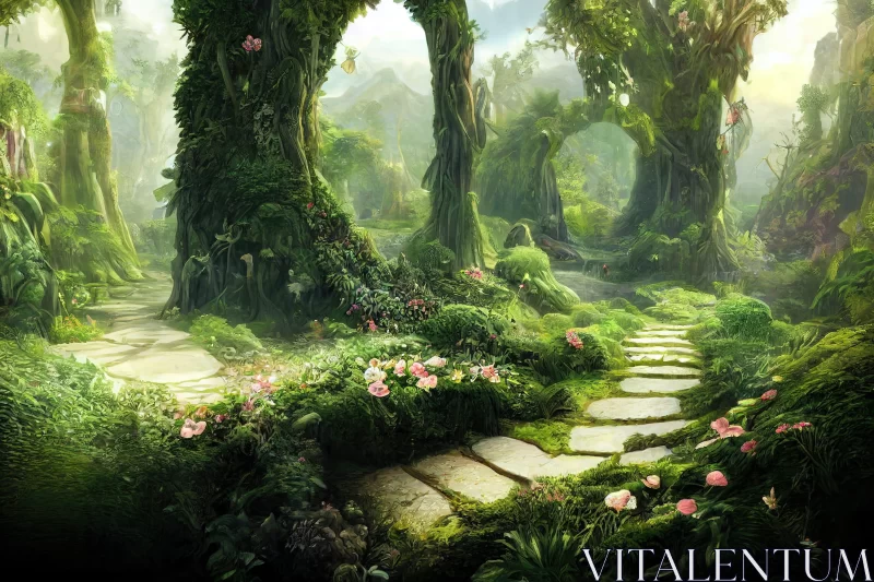 Tranquil Forest Fantasy Wallpaper - Nature Inspired AI Image