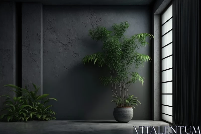3D Rendered Interior with Traditional Asian Art Influence AI Image