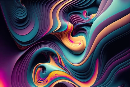 Colorful Gradient Abstract Artwork - Cinema4D Rendered