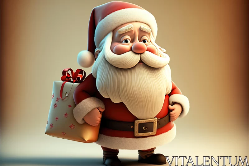 Santa Claus: A Festive Cartoon Wallpaper AI Image