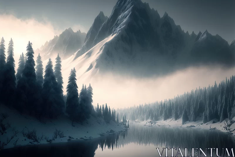 Fantasy Art Inspired Mountain Landscape - Lush and Detailed AI Image